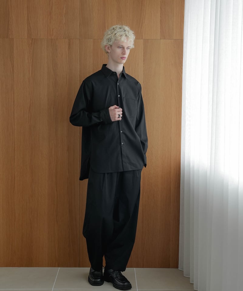 LUXURY MATERIAL BISHU WOOL WIDE SAROUEL SLACKS