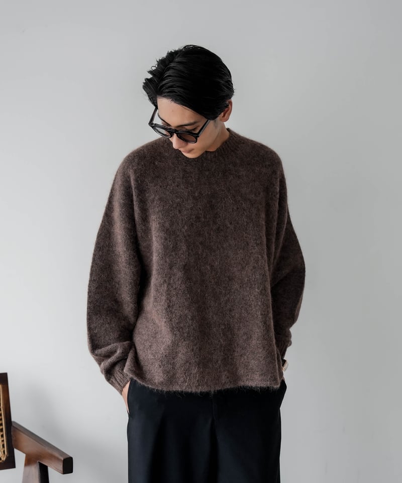 HIGH-END MOCKNECK ALPAKA SHAGGY KNIT | CTHY