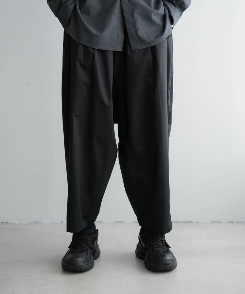 PRY シュウト　Washed Serge Sarouel Wide Pants Washed Serge Sarouel Wide Pants【black】 – PRY
