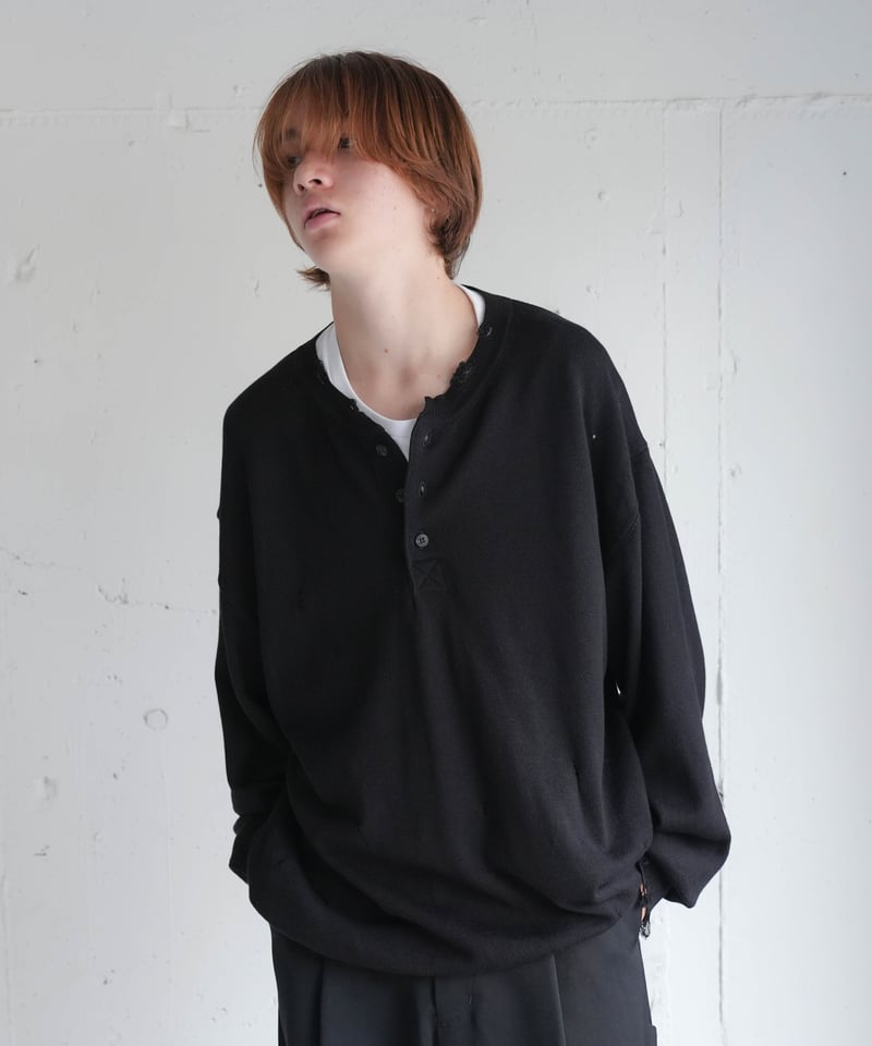 CTHY 別注 mill クラッシュヘンリーネックニット CTHY + mill】CRASH HENLEY NECK KNIT | CTHY