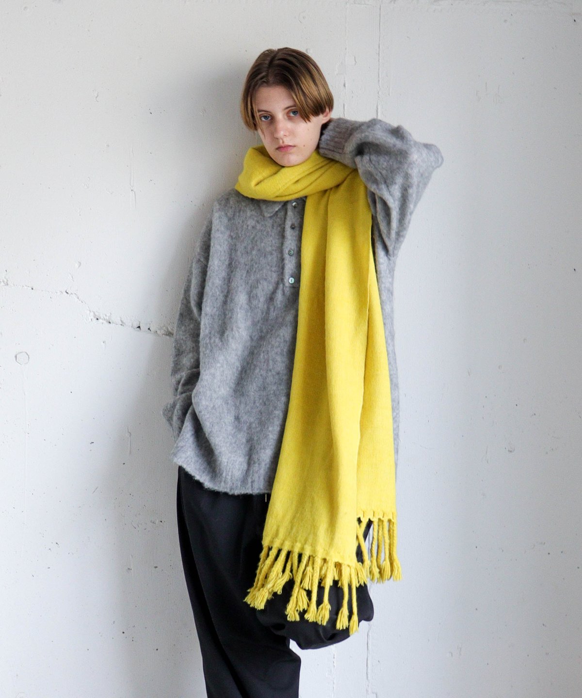 まとめCTHY YAK WOOL FRINGE STOLE ターコイズブルー