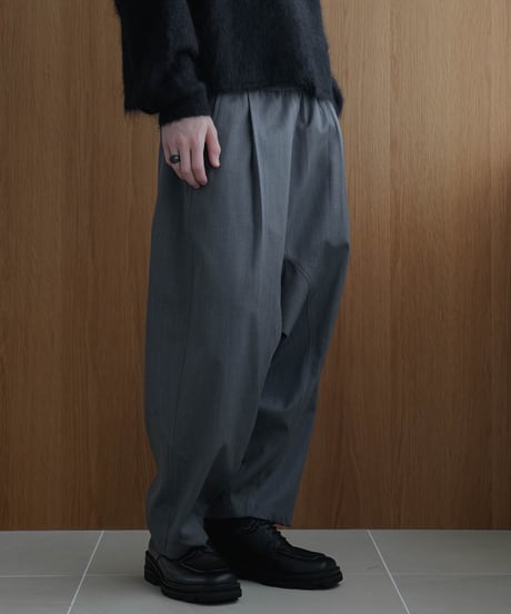 LUXURY MATERIAL BISHU WOOL WIDE SAROUEL SLACKS