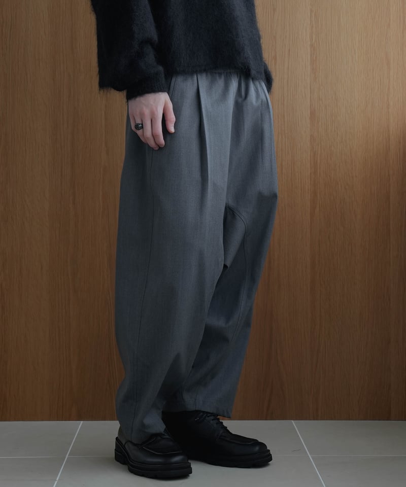 LUXURY MATERIAL BISHU WOOL WIDE SAROUEL SLACKS