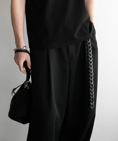 LUXURY MATERIAL CHAIN LONG BUTTERO LEATHER BELT