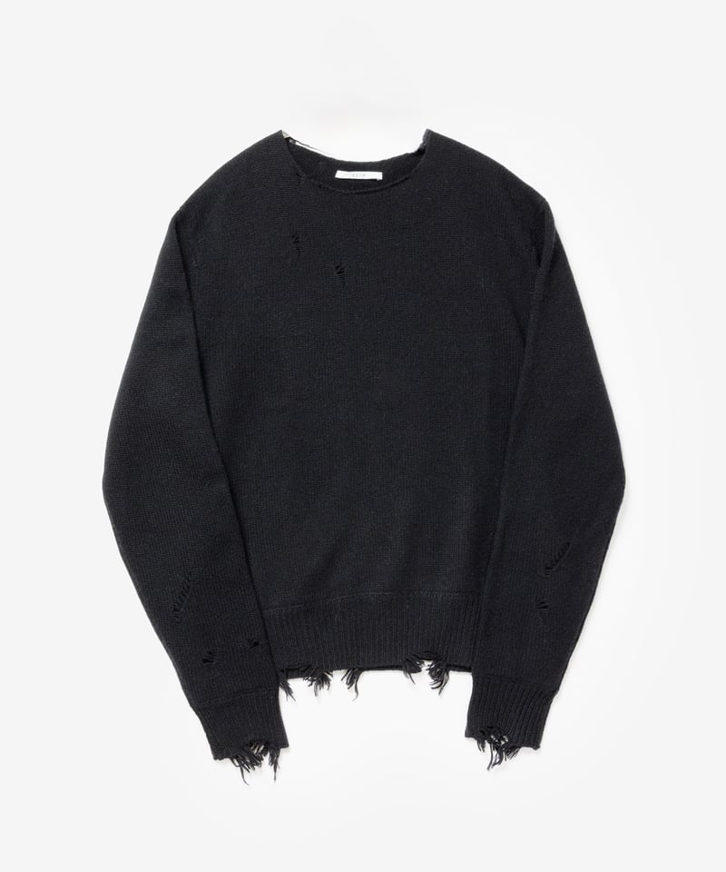 VEIN26AW] WOOL CASHMERE KNIT DISTRESSED PULLOV