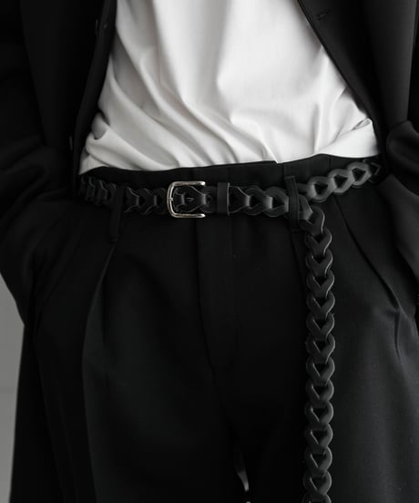 LUXURY MATERIAL CHAIN LONG BUTTERO LEATHER BELT