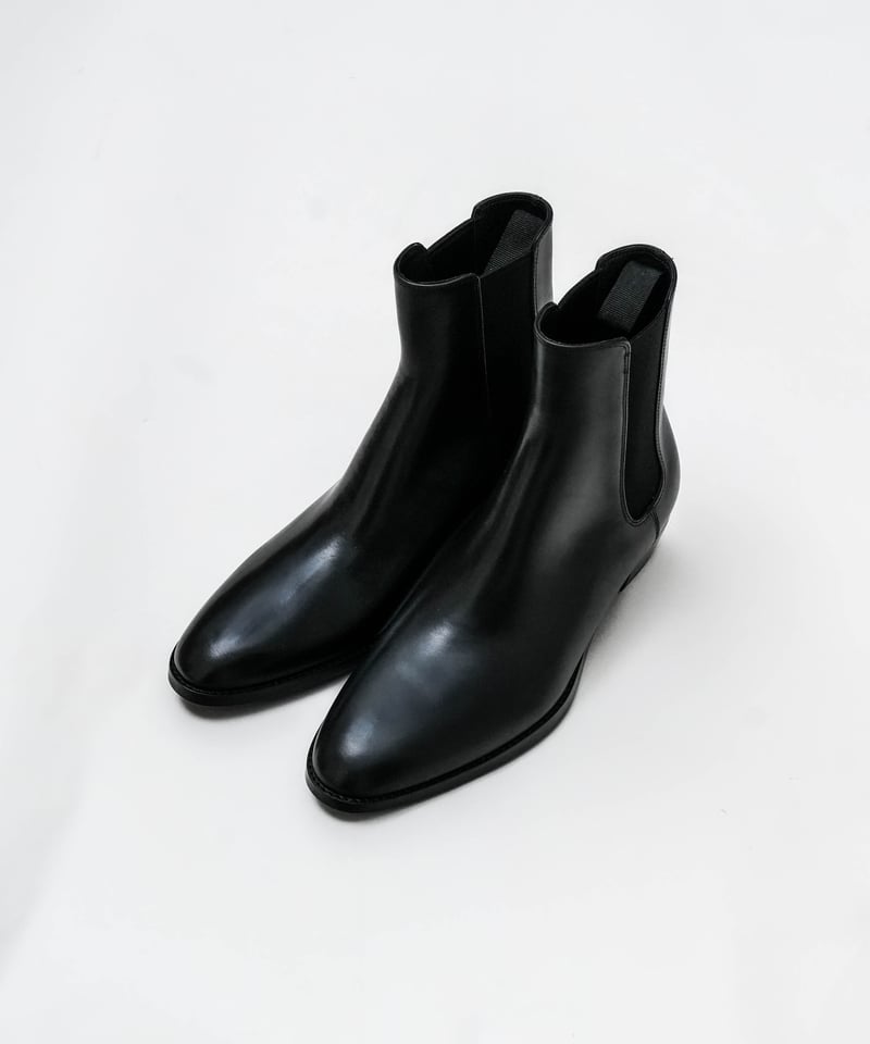 アカネウツノミヤ 裏張り ブーツ スタッズ レザー ヒール 黒 アカネウツノミヤ 裏張り ブーツ スタッズ レザー ヒール 黒