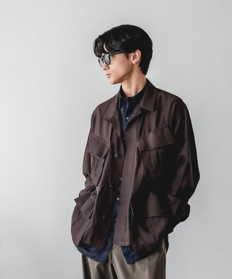 HIGH-END VISCOSE LINEN DRAPE FATIGUE JACKET