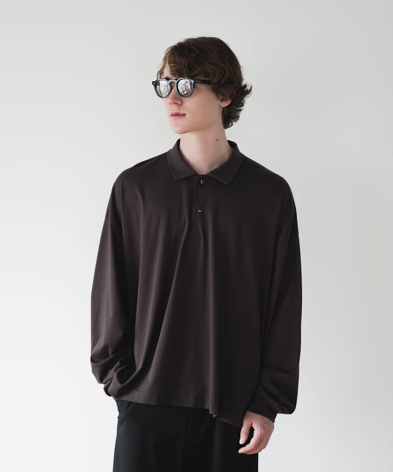LUXURY MATERIAL LONG SLEEVE POLO SHIRT by SUVIN