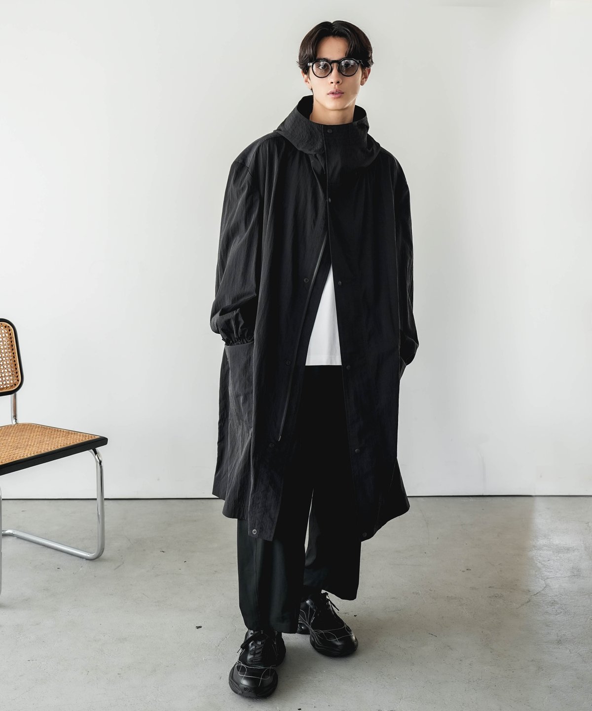ち*部様 CTHY #04 LIMONTA NYLON MINIMAL BODY LUXURY MATERIAL HOODED COAT by LIMONTA ITALY FA