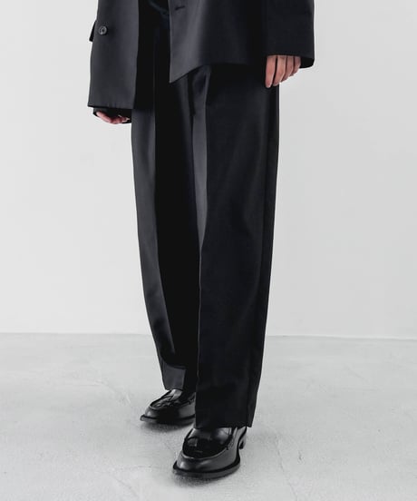 TWILL WIDE TAPERED SLACKS