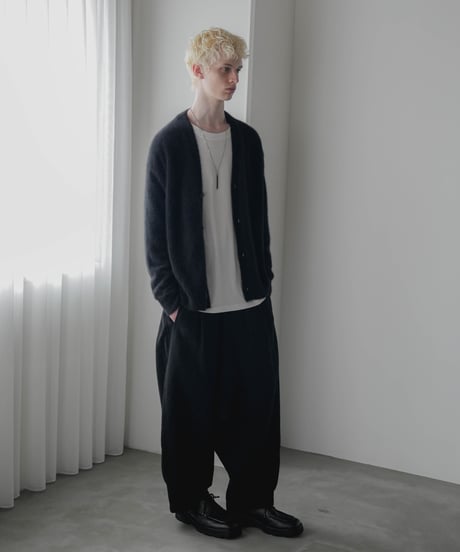 FOX SILK WOOL SHAGGY KNIT CARDIGAN