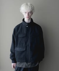HERITAGE WOOLING HERRINGBONE TWEED HIGHNECK BLOUSON by Silver 950