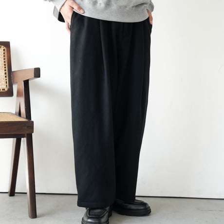 LUXURY MATERIAL WIDE CURVE TROUSERS by Super140