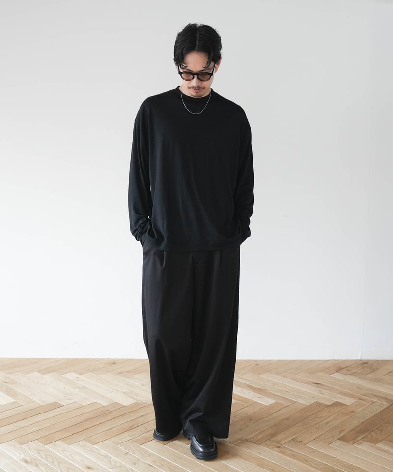 HIGH-END モックネックロンT／スーパーエクストラファインメリノウール