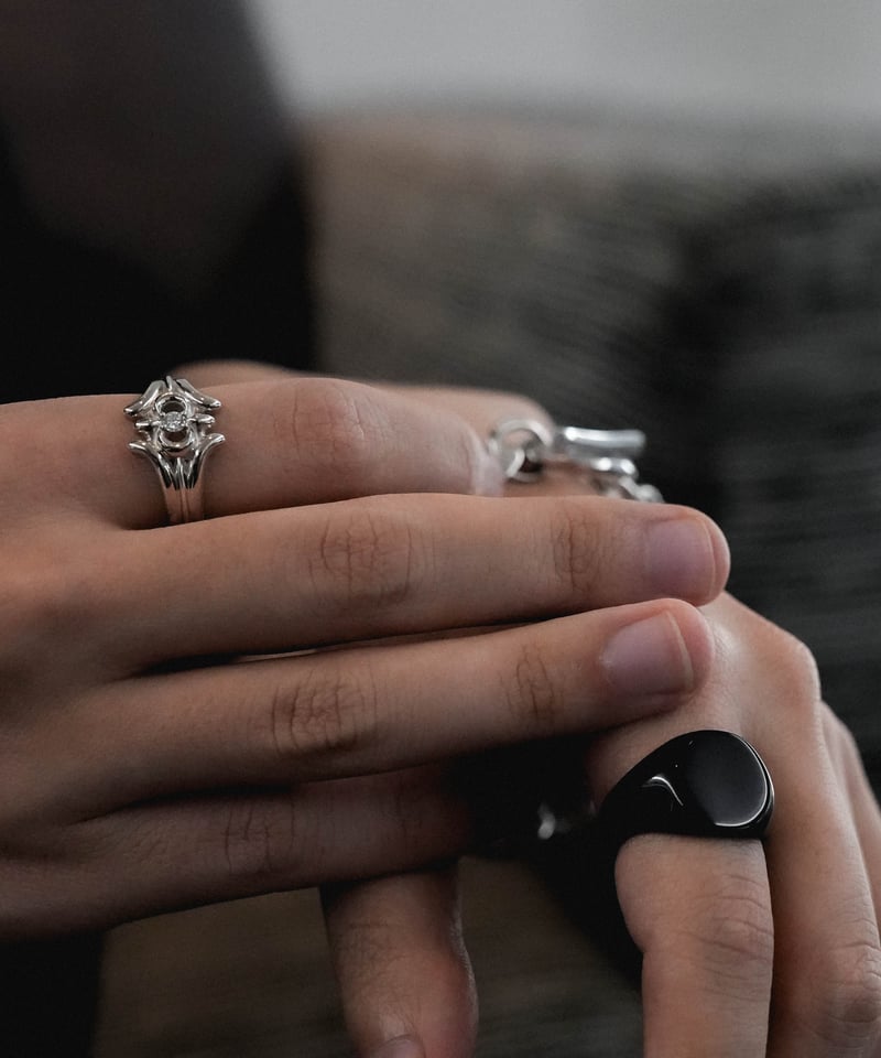 LUXURY MATERIAL ALL STONE RING by BLACK AGATE |