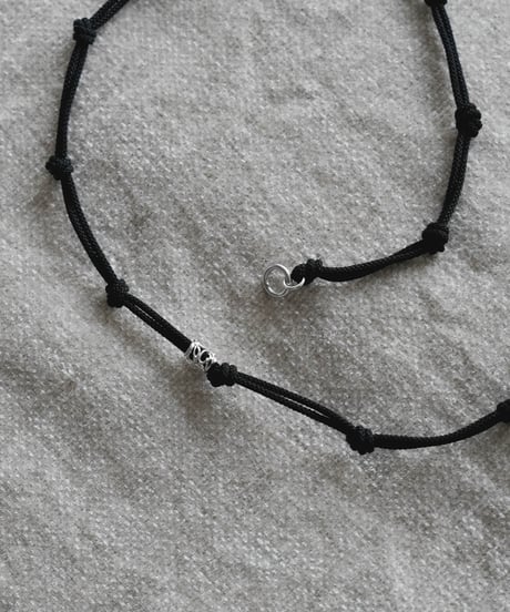 BRAIDED SILK CORD BRACELET by Silver 950