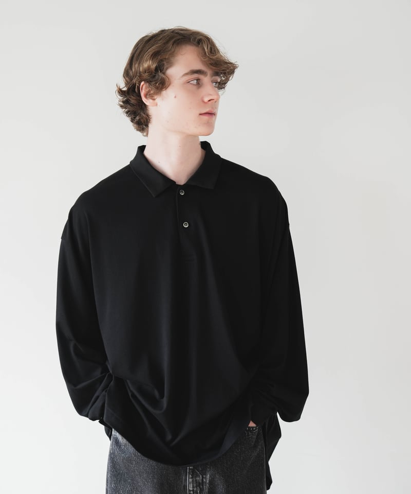 LUXURY MATERIAL LONG SLEEVE POLO SHIRT by SUVIN