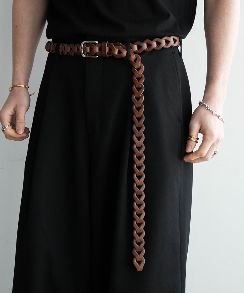 【CTHY】LUXURY MATERIAL CHAIN LONGベルト LUXURY MATERIAL CHAIN LONG BUTTERO LEATHER BELT