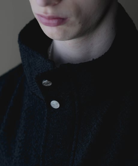HERITAGE WOOLING HERRINGBONE TWEED HIGHNECK BLOUSON by Silver 950