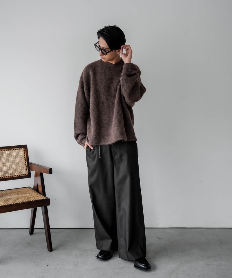 HIGH-END MOCKNECK ALPAKA SHAGGY KNIT | CTHY