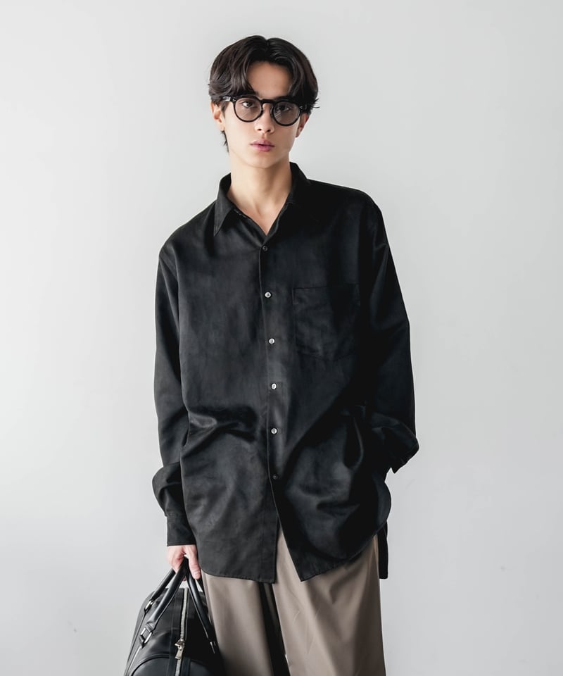 【極美品】Black Frayed Edge Linen Shirt Black Frayed Edge Linen Shirt