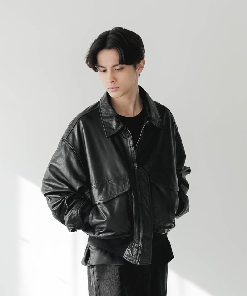 CTHY レザージャケット　サイズ3 CTHY コート ジャケット 合成皮革オーバーサイズダブルジップ