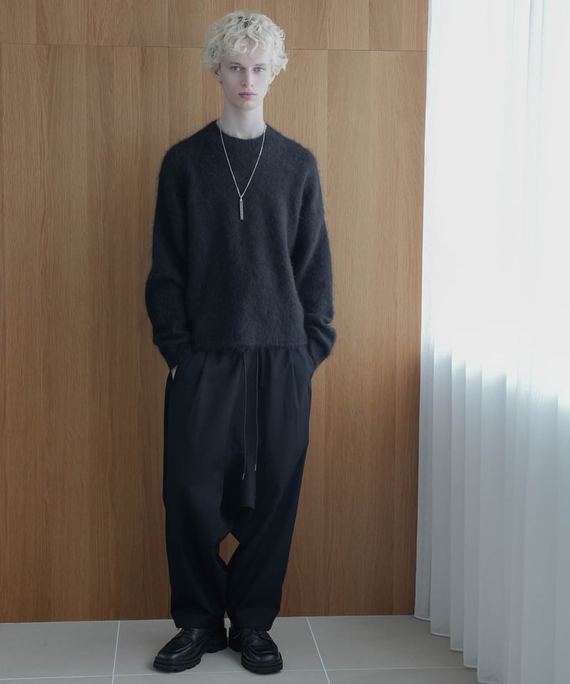 LUXURY MATERIAL BISHU WOOL WIDE SAROUEL SLACKS