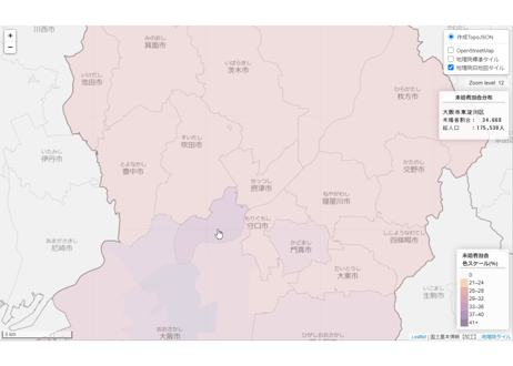 大阪府：PowerBI&ローカルHTML向けH31年行政区域TopoJSON