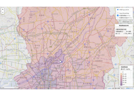 大阪府：PowerBI&ローカルHTML向けH31年行政区域TopoJSON