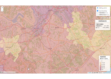 千葉県：PowerBI&ローカルHTML向けH31年行政区域TopoJSON