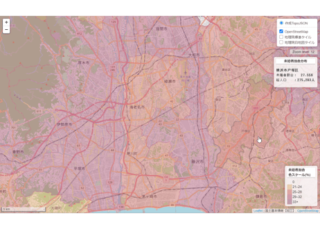 神奈川県：PowerBI&ローカルHTML向けH31年行政区域TopoJSON