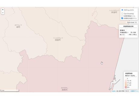 宮崎県：PowerBI&ローカルHTML向けH31年行政区域TopoJSON