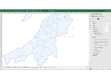 新潟県：H31年行政区域地図のオートシェープ図形