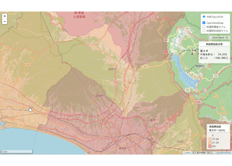 静岡県：PowerBI&ローカルHTML向けH31年行政区域TopoJSON