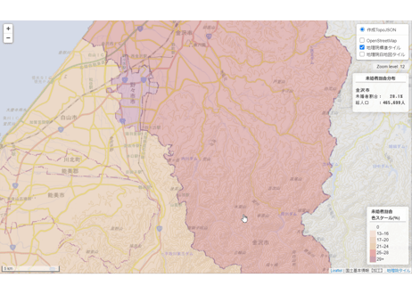石川県：PowerBI&ローカルHTML向けH31年行政区域TopoJSON