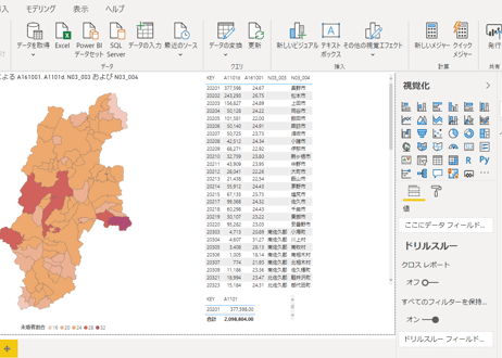 長野県：PowerBI&ローカルHTML向けH31年行政区域TopoJSON