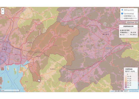 広島県：PowerBI&ローカルHTML向けH31年行政区域TopoJSON