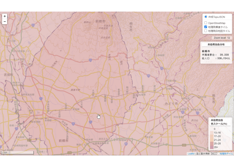 群馬県：PowerBI&ローカルHTML向けH31年行政区域TopoJSON