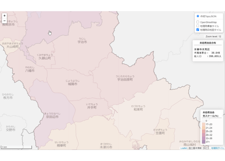 京都府：PowerBI&ローカルHTML向けH31年行政区域TopoJSON