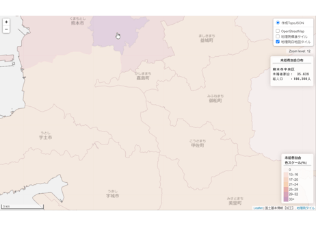 熊本県：PowerBI&ローカルHTML向けH31年行政区域TopoJSON