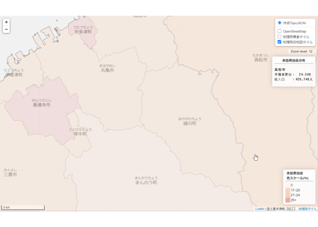 香川県：PowerBI&ローカルHTML向けH31年行政区域TopoJSON