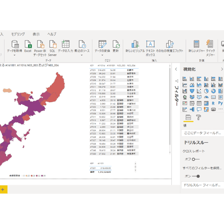 沖縄県：PowerBI&ローカルHTML向けH31年行政区域TopoJSON