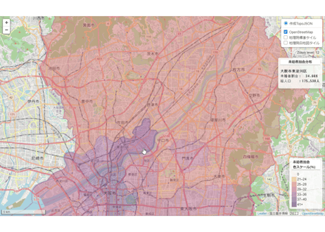 大阪府：PowerBI&ローカルHTML向けH31年行政区域TopoJSON