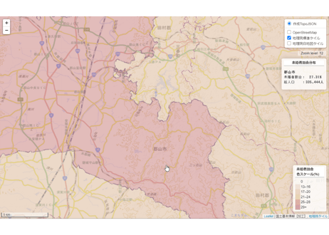 福島県：PowerBI&ローカルHTML向けH31年行政区域TopoJSON