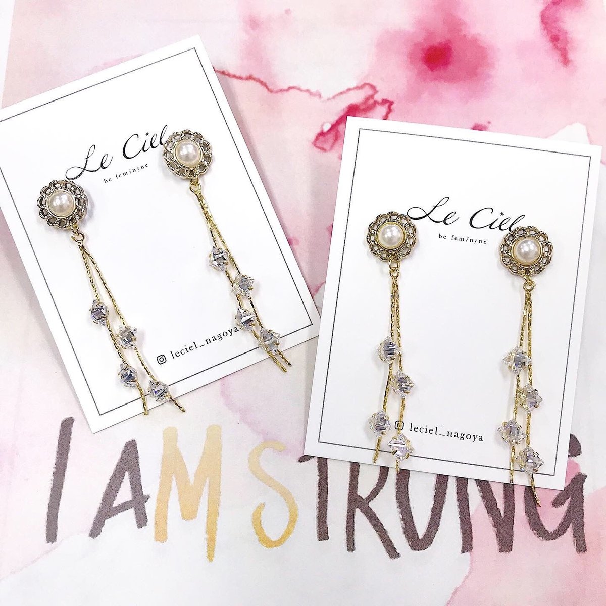 かぼちゃデコビーズ♡薔薇ビジュー ピアス/イヤリング✩*॰¨ 突き抜ける