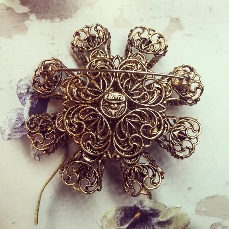 幻　ChristianLacroix　トルコ石　80s ヴィンテージ　ブローチ 1940-1950s】ナバホ ターコイズ & サンダーバード ピン