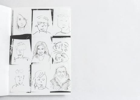 ZINE 猪原秀陽 二人は旅の途中  「似顔絵」