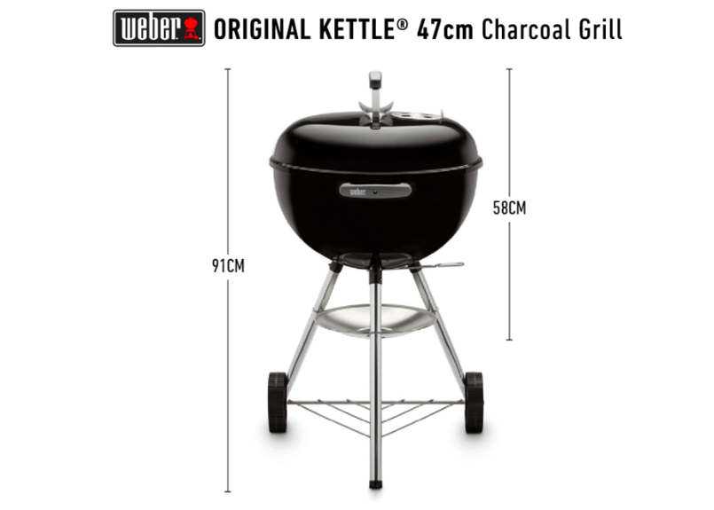 h767新品　Weber コンパクトケトル　チャコールグリル47cm 温度計付き オリジナルケトル チャコールグリル47cm / 温度計付 | 川合精肉店