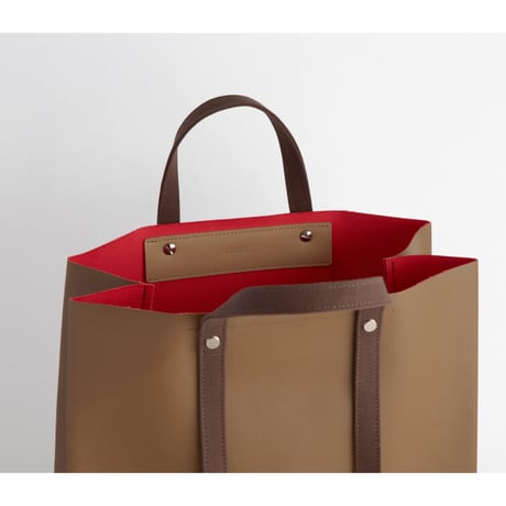 TWIST-SHOPPER Medium #CAMEL × CORAL PINK